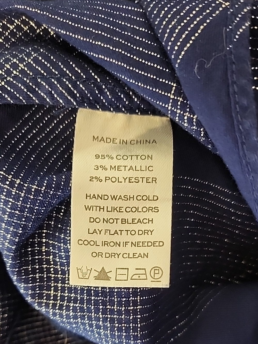 Hill House Home Ellie Nap Dress Navy Blue Ruffle Glitter Silver Check Size Large - Picture 16 of 16